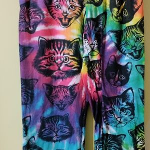 Cat Tye Dye Style Pajama Pants Size L